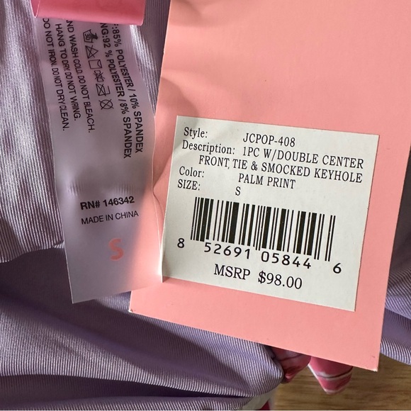 Juicy Couture Double Center Tie & Smock Keyhole Swimsuit Multicolor S NWT - Picture 4 of 8